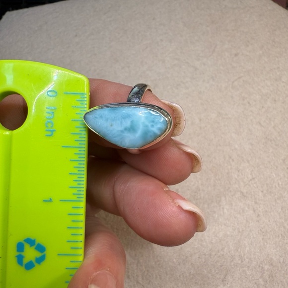 Elegant Larimar Stone Ring Size 5 - Picture 5 of 5